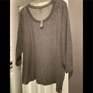 Style & Co 3/4 Length Sleeve T Shirt Scoop Neck